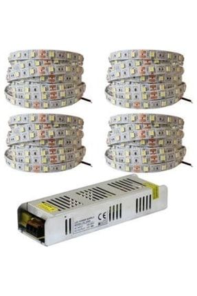 20 Metre Üç Cipli Şerit Led Beyaz 25 Amper Trafo Iç Mekan (METREDE 60 LED) TYC00369899625