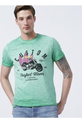 Limon Bisiklet Yaka Basic Yeşil Erkekt-shirt - Custom 5002813013
