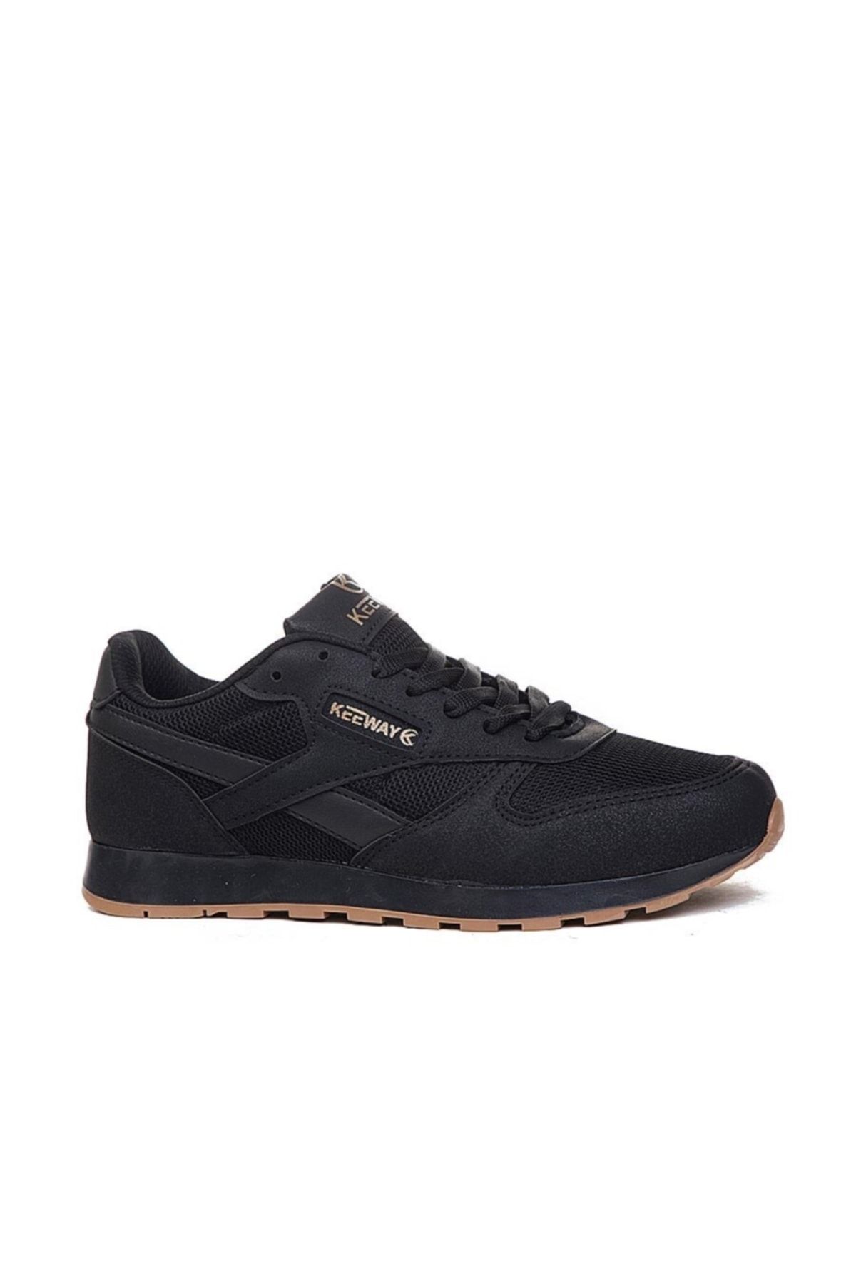 RUNSTEP Erkek Kadın Siyah Siyah Hava Alabilen Bağcıklı Sneaker Yazlık Spor Ayakkabı