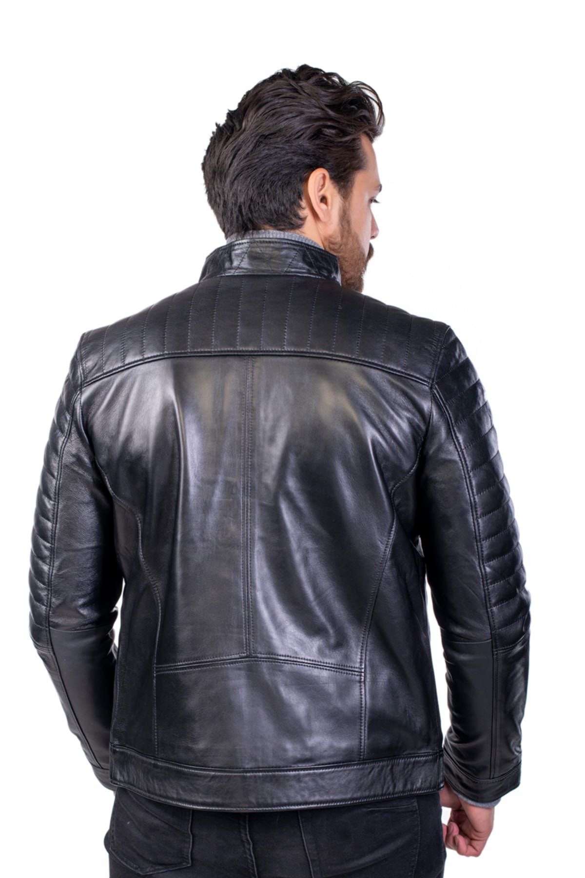 ژاکت مردانه مشکی BATU DERİ | AYZ07 اورجینال - تصویر 3
