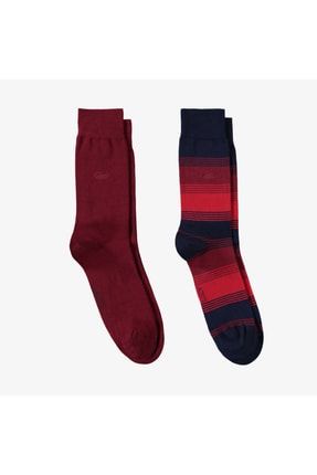 Erkek Uzun Renk Bloklu 2'li Renkli Çorap RA0217