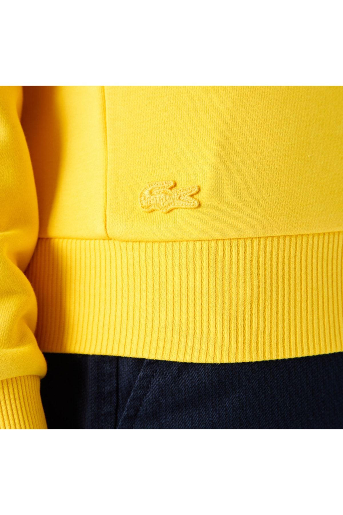 Lacoste Erkek Regular Fit Bisiklet Yaka Bask l Sar Sweatshirt SH0225
