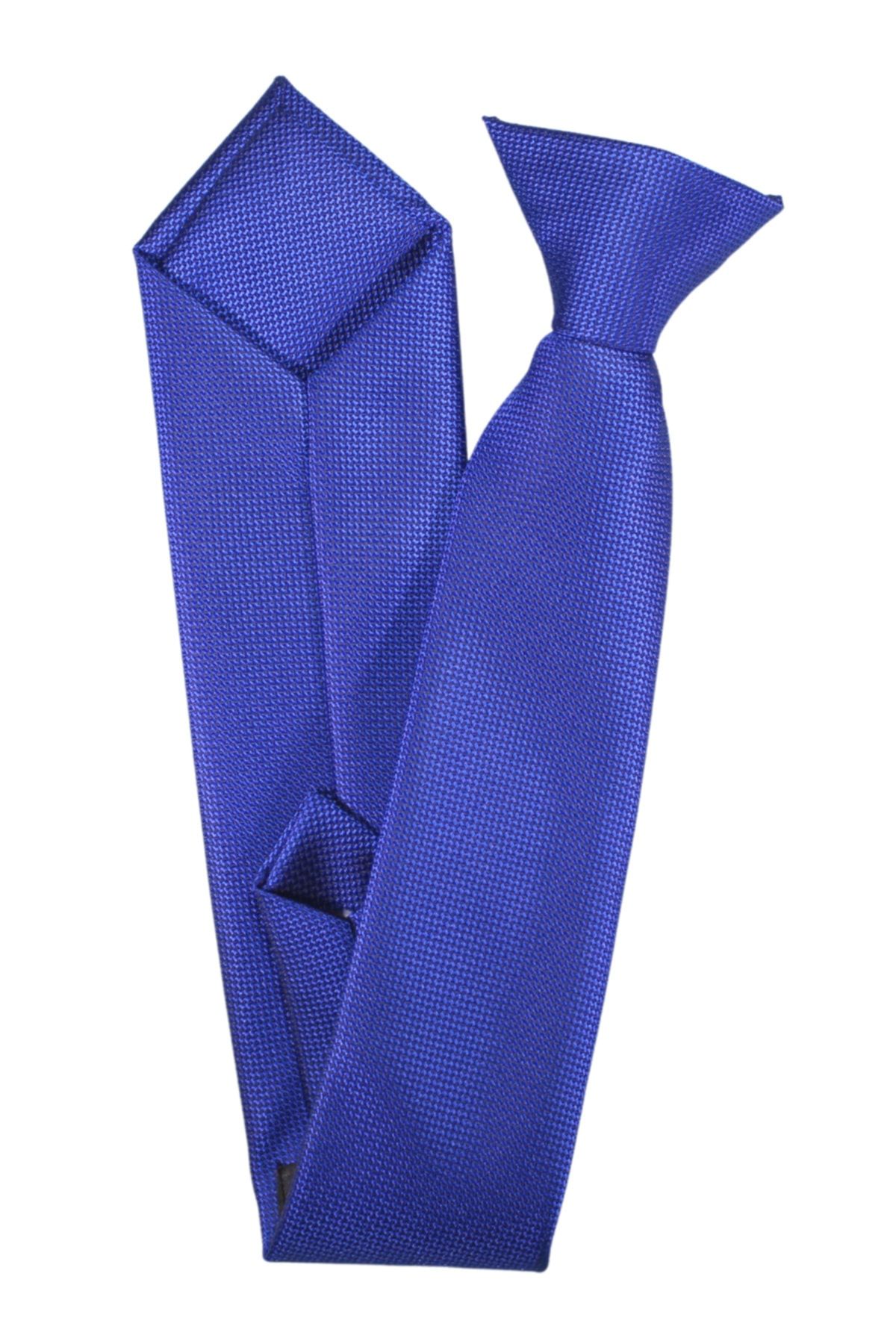 PROKRAVAT-Saks Blue Eyelet Clip Tie 3