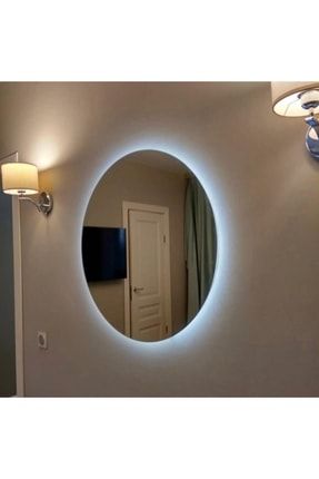 60 X 40 Cm Beyaz Ledli Elips Banyo Aynası/ Makyaj Aynası/ Prizli NRKS500-EBLA60X40-PRZ