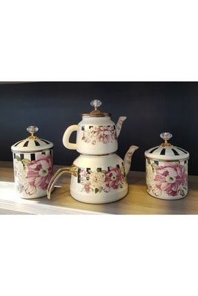 Vintage Dama Emaye Çaydanlık Seti DAMAset