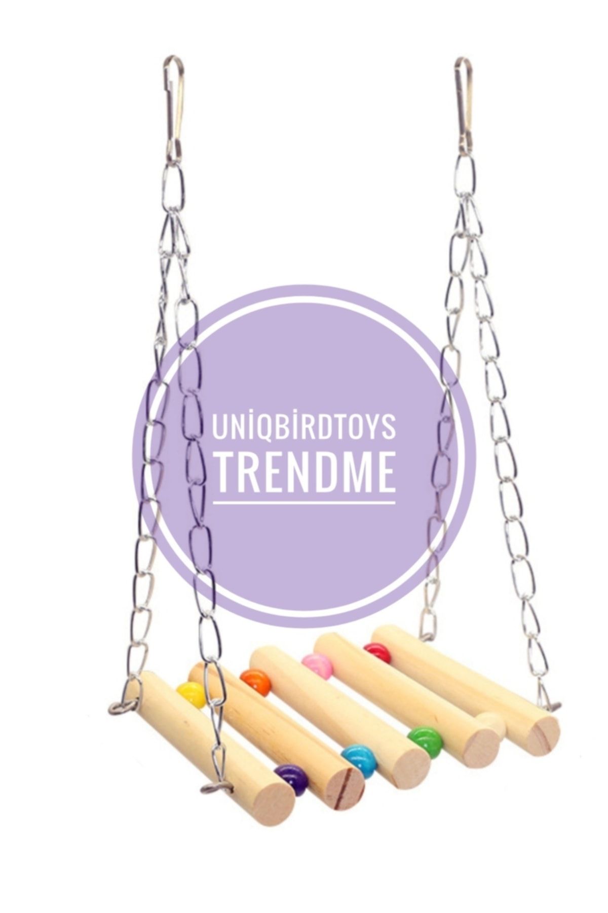 UniqBirdToys Uniq Bird Toys Ahşap Ham Kuş Oyun Salıncağı ( Hamak )