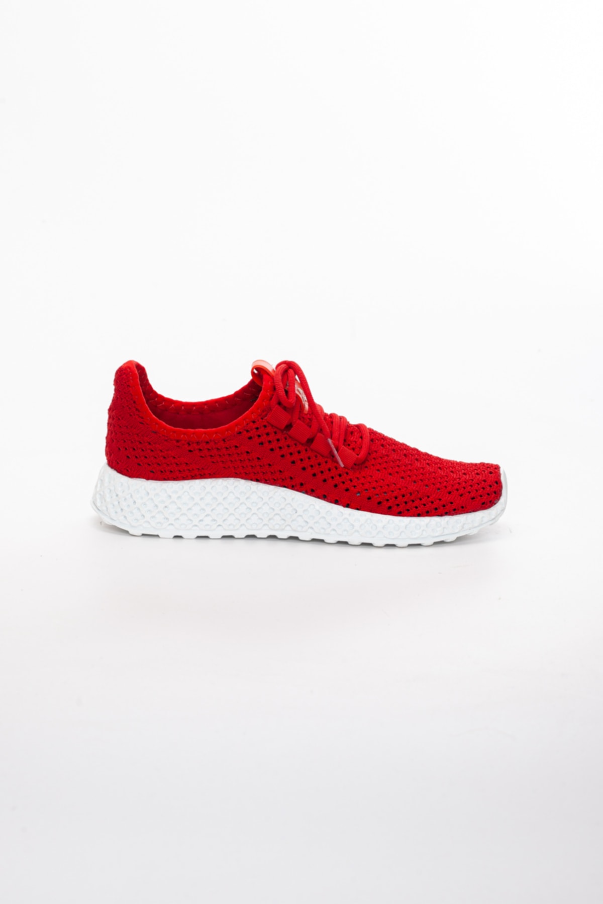 Odal Shoes Unisex Kırmızı Örme Triko Spor Ayakkabı Örmşms1174