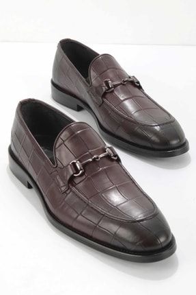 Bordo Kroko Leather Erkek Klasik Ayakkabı E01755111511