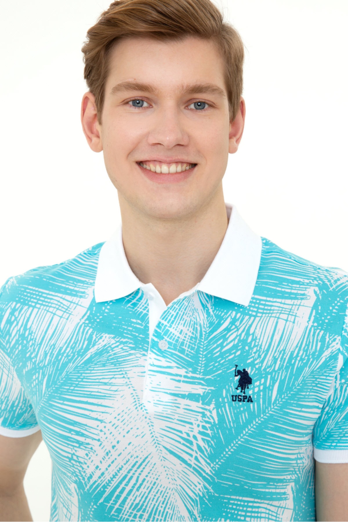 تیشرت مردانه آبی یو اس پولو | G081GL011.000.1358229 اورجینال - تصویر 2