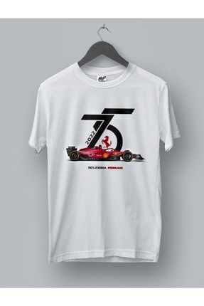 Ferrari F1-75 Beyaz Özel Tasarım T-shirt 1313