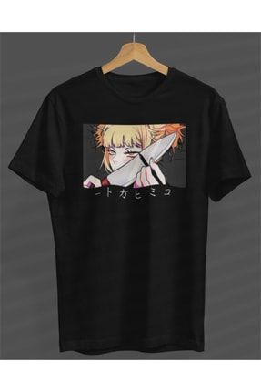 Himiko Toga Anime Unisex Kadın-erkek Siyah Yuvarlak Yaka Pamuk Kumaş T-shirt S333580480200İYAHNVM
