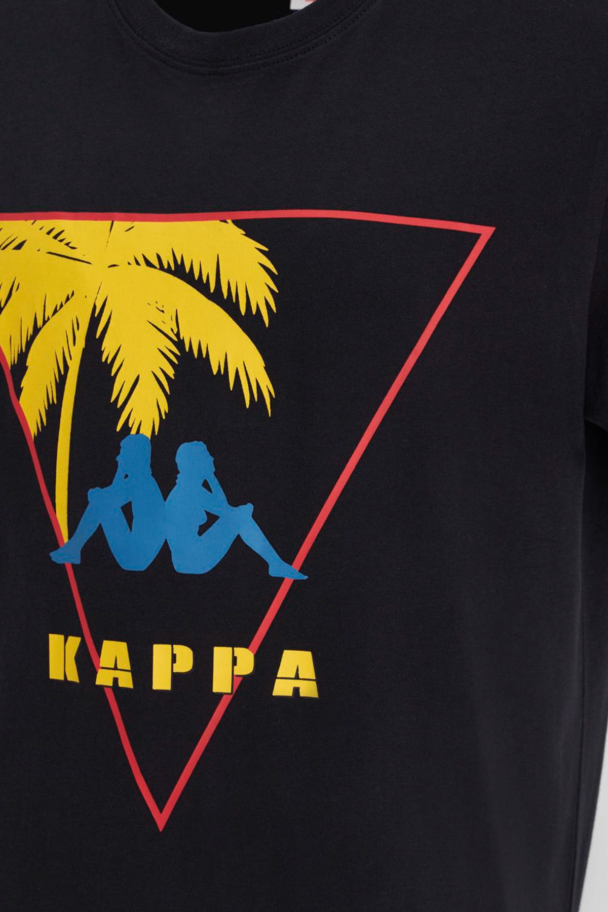 Kappa Authentic Sand Pan Erkek Siyah Buz Mavi Comfort Fit Tişört OH9228