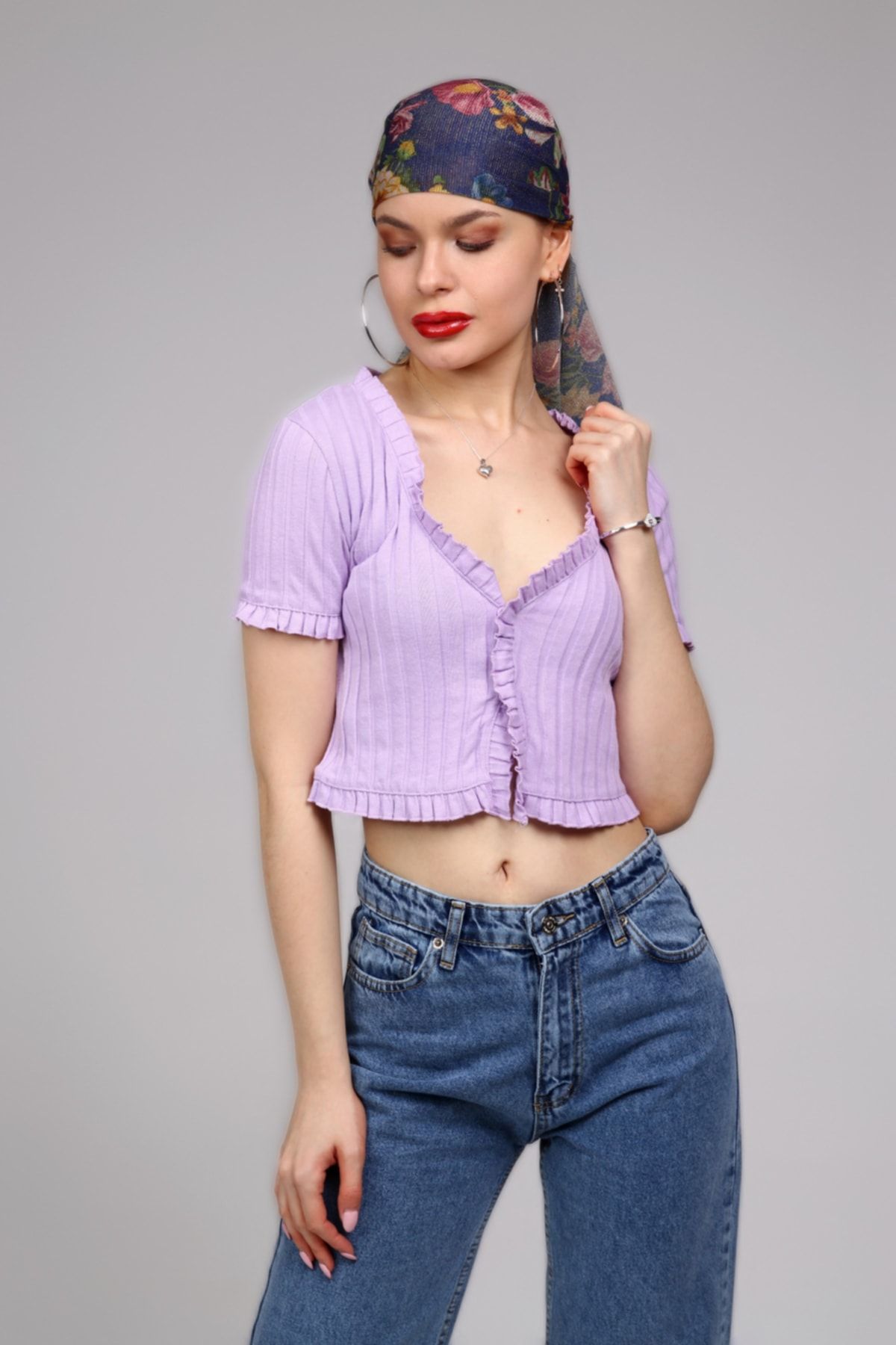 Lilac crop sale cardigan