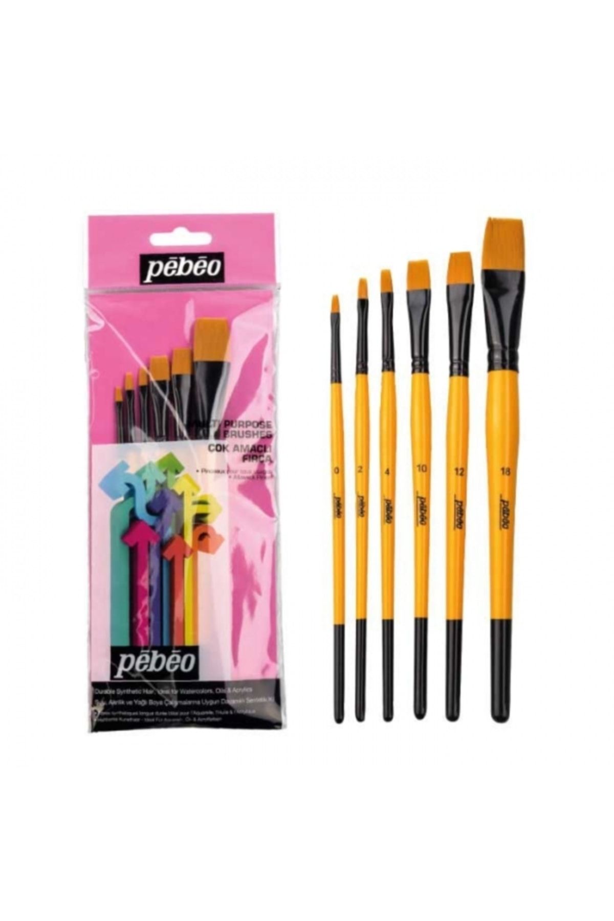 Pebeo-Brush Set:3 - 6-Piece Flat Tip 2