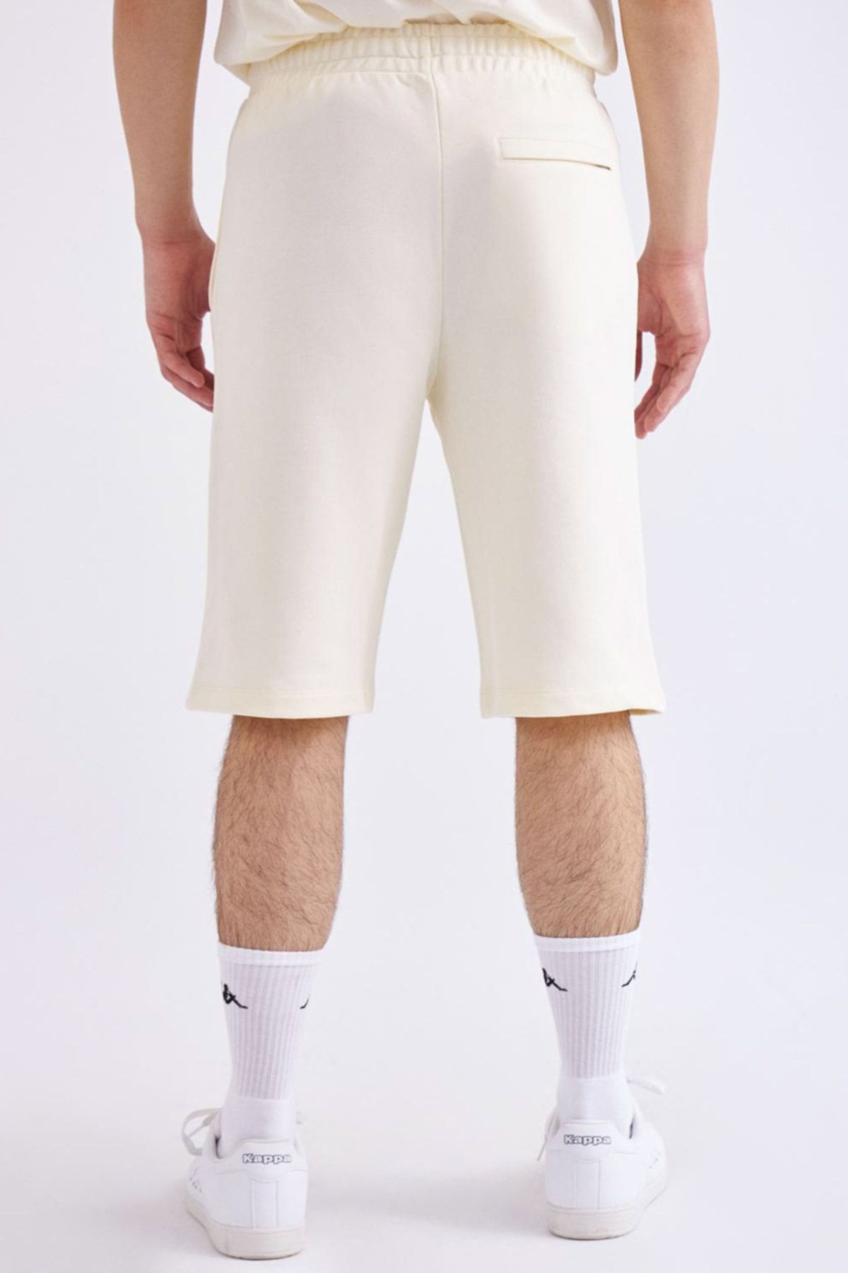 Kappa Authentic Castu Men s Ecru Oversize Fit Shorts Trendyol