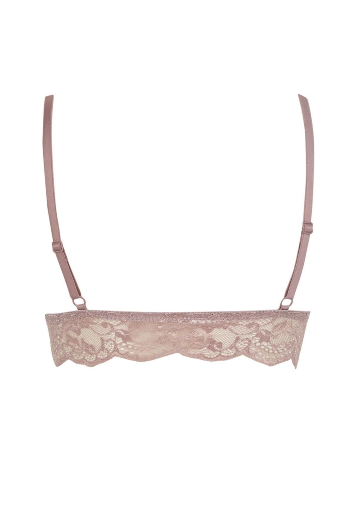Defacto Fall In Love Lace Padded Triangle Bralette - Trendyol