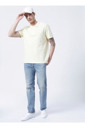 Limon Basic Düz Açık Sarı Erkek Polo T-shirt - Oscar21 5002769313