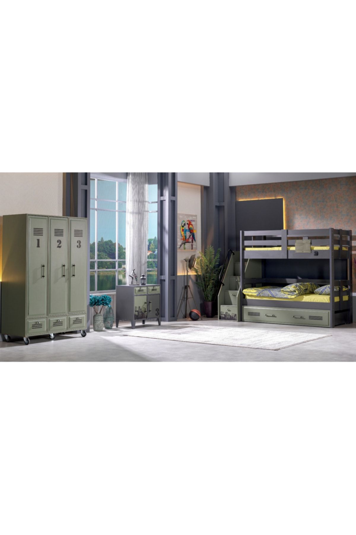 Doressa Yosemite Green Ranzalı Genç Odası Takımı