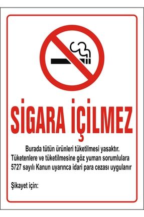 Sigara Içilmez Idari Para Cezası Uygulanır Dekota Üzerine Sticker 30x42 Cm TYC00369487176