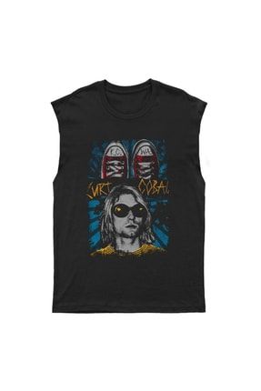 Kurt Cobain Kesik Kol Kolsuz Unisex Tişört T-shirt KXU382