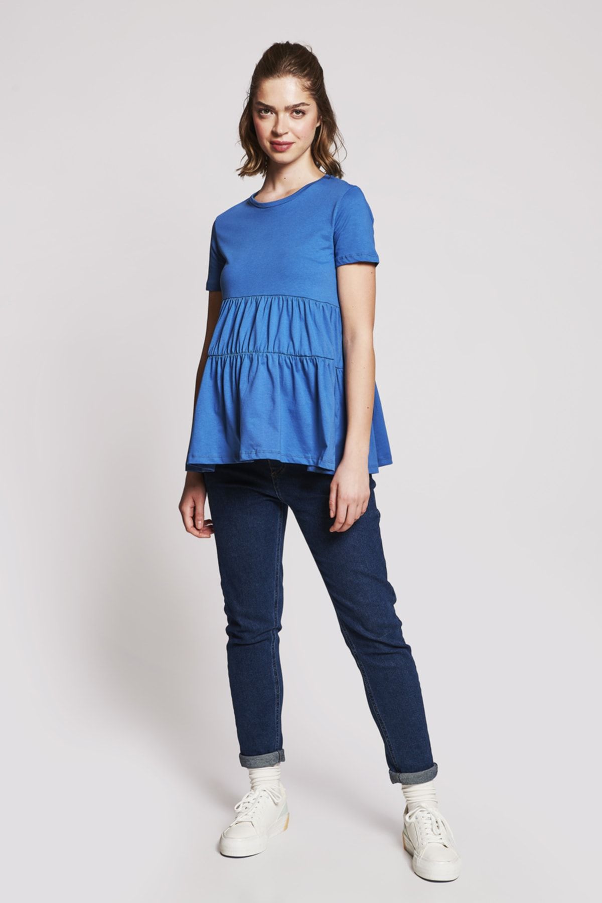 Lyn Mama Luce Blue Pregnant Tshirt Trendyol