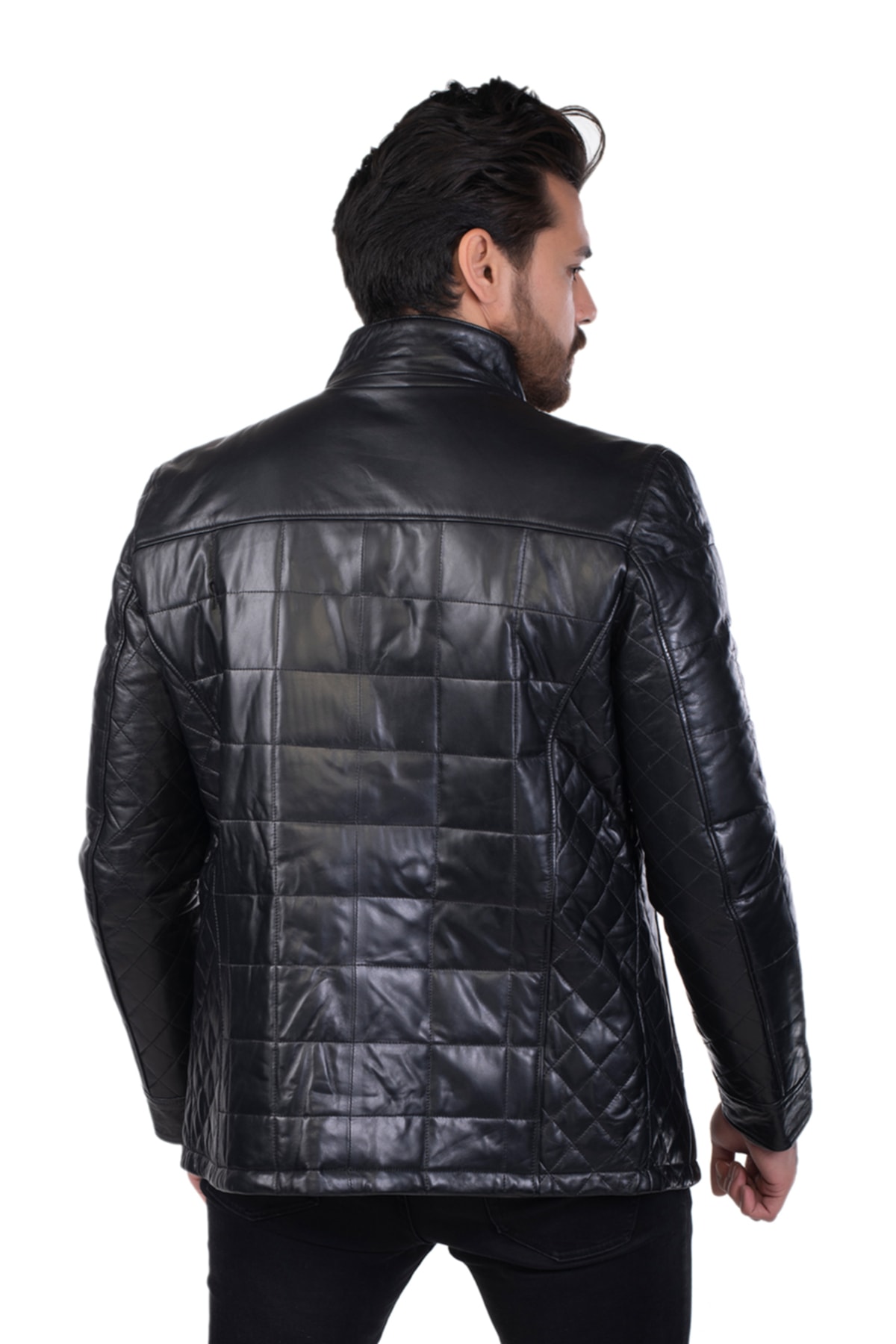 کاپشن مردانه مشکی BATU DERİ | RGK3200 اورجینال - تصویر 4