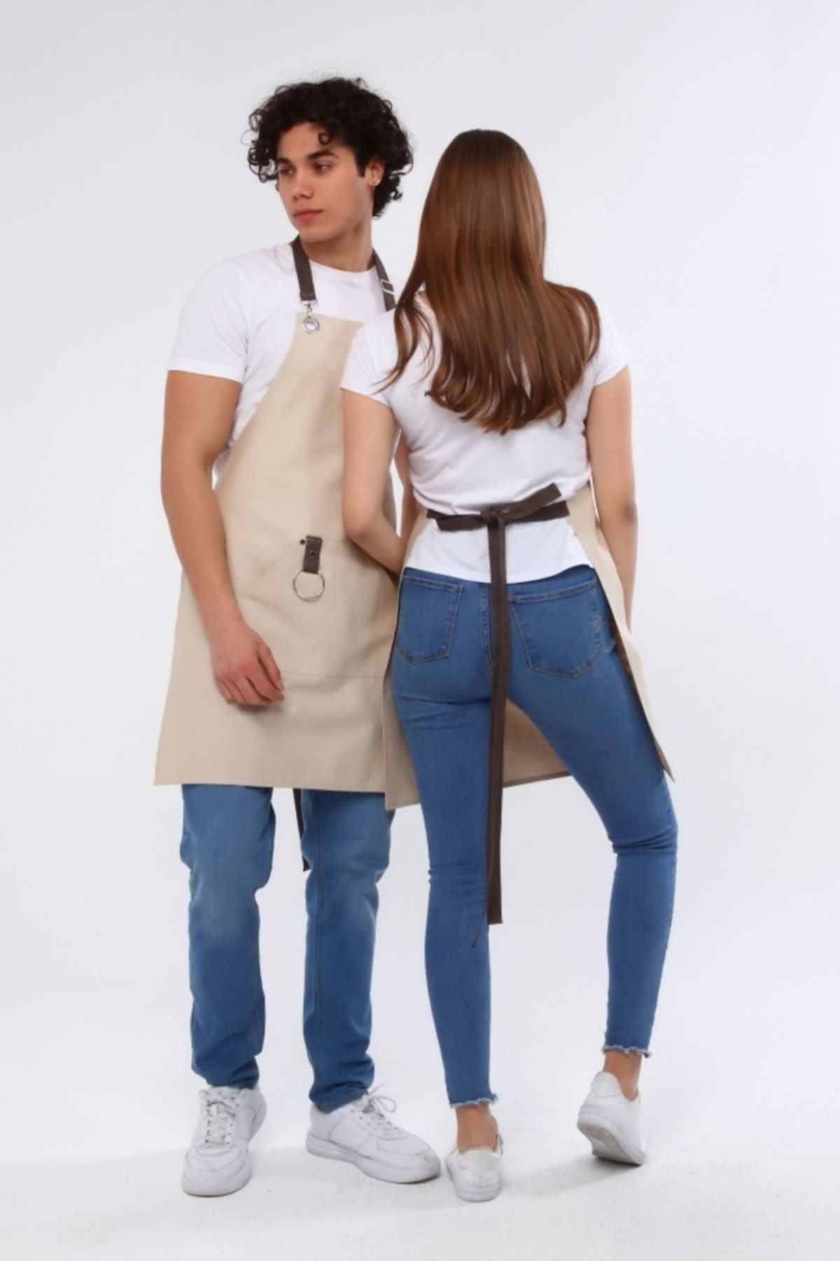 Monki Haus-مقهى، باريستا، تصفيف شعر، نادل، بائع زهور، مطبخ، مآزر، مقاومة للبقع، رجال، نساء، لون بيج 5