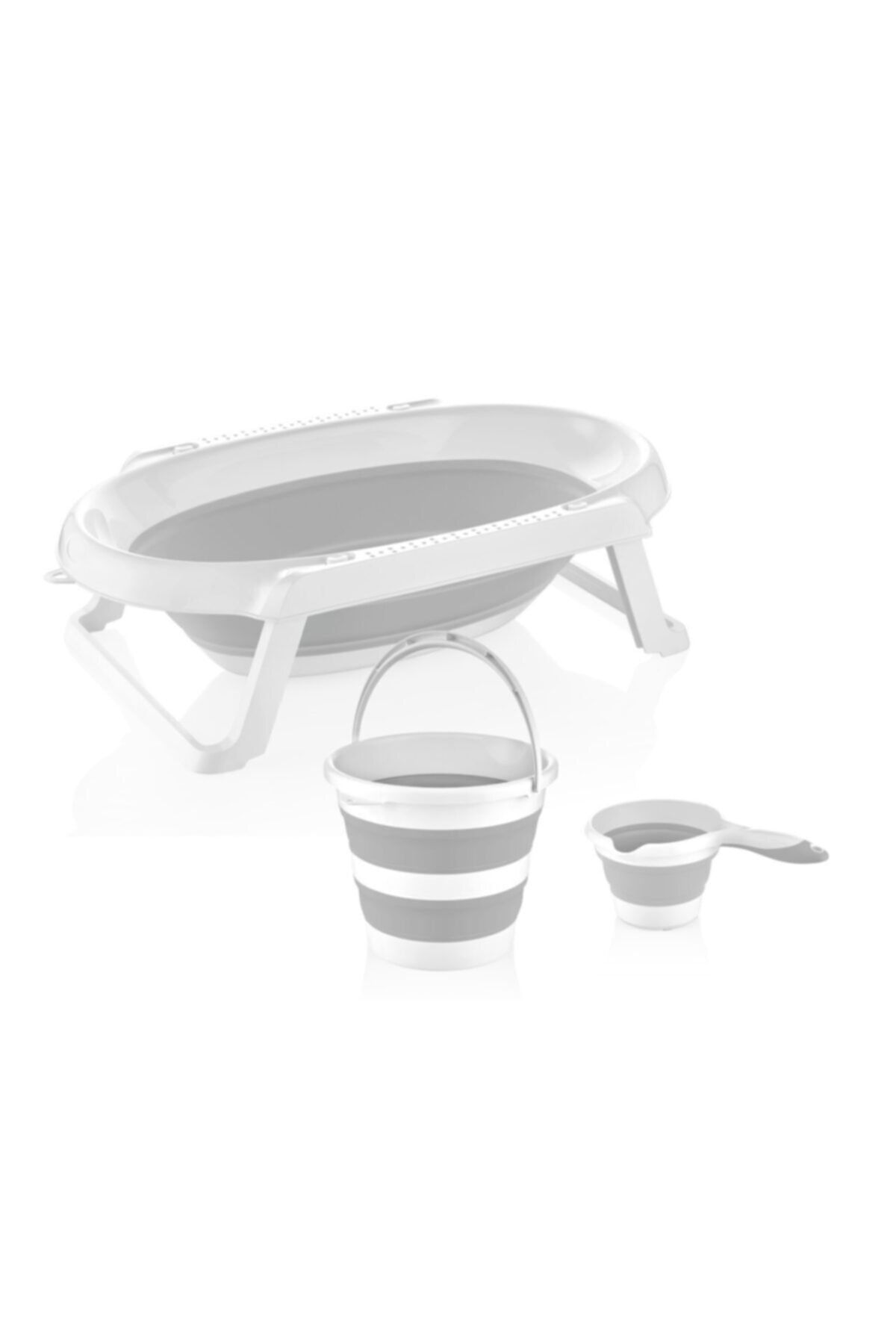 Babyjem 3'lü Katlanır Banyo Set Gri