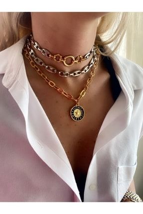 Ikili Gümüş Choker NMD2K189