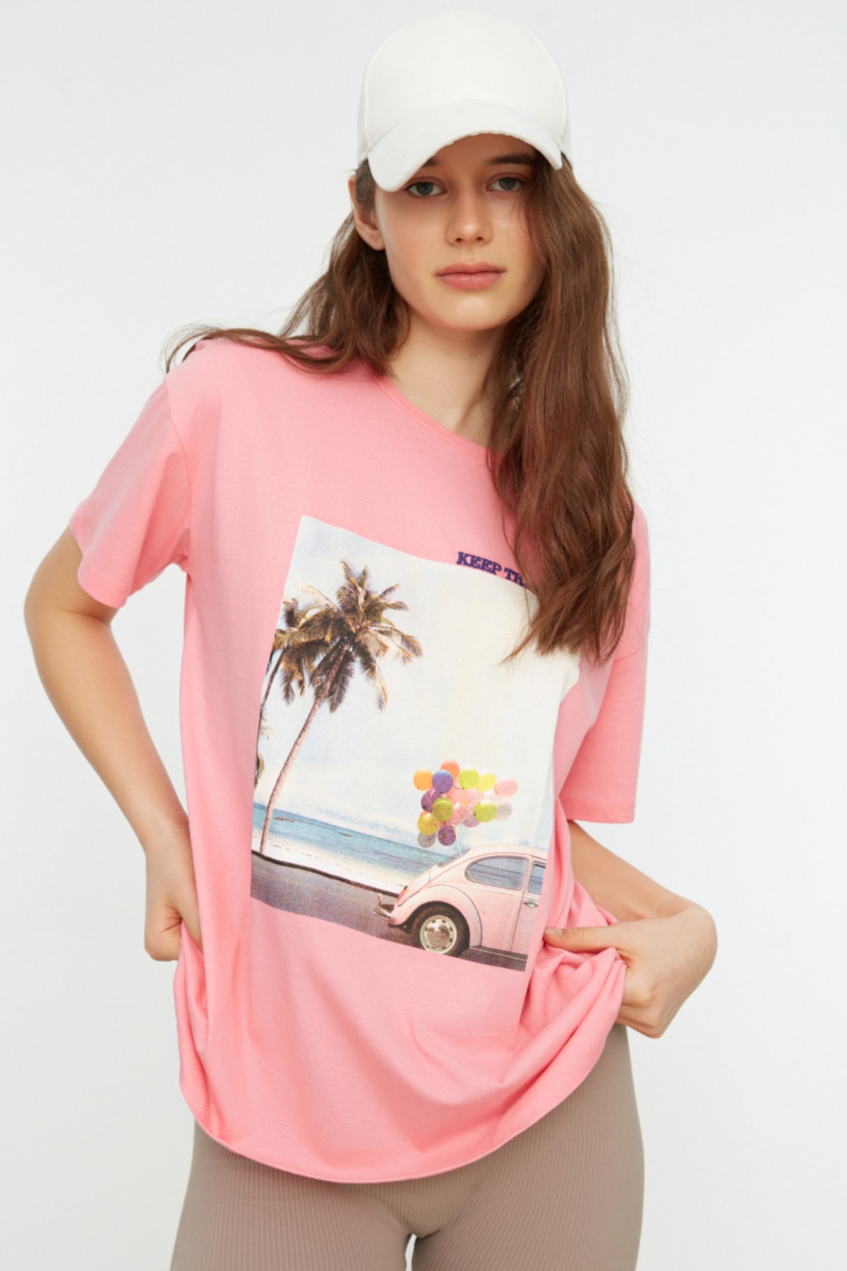 Trendyol Collection T-Shirt Rosa Regular Fit FN7528
