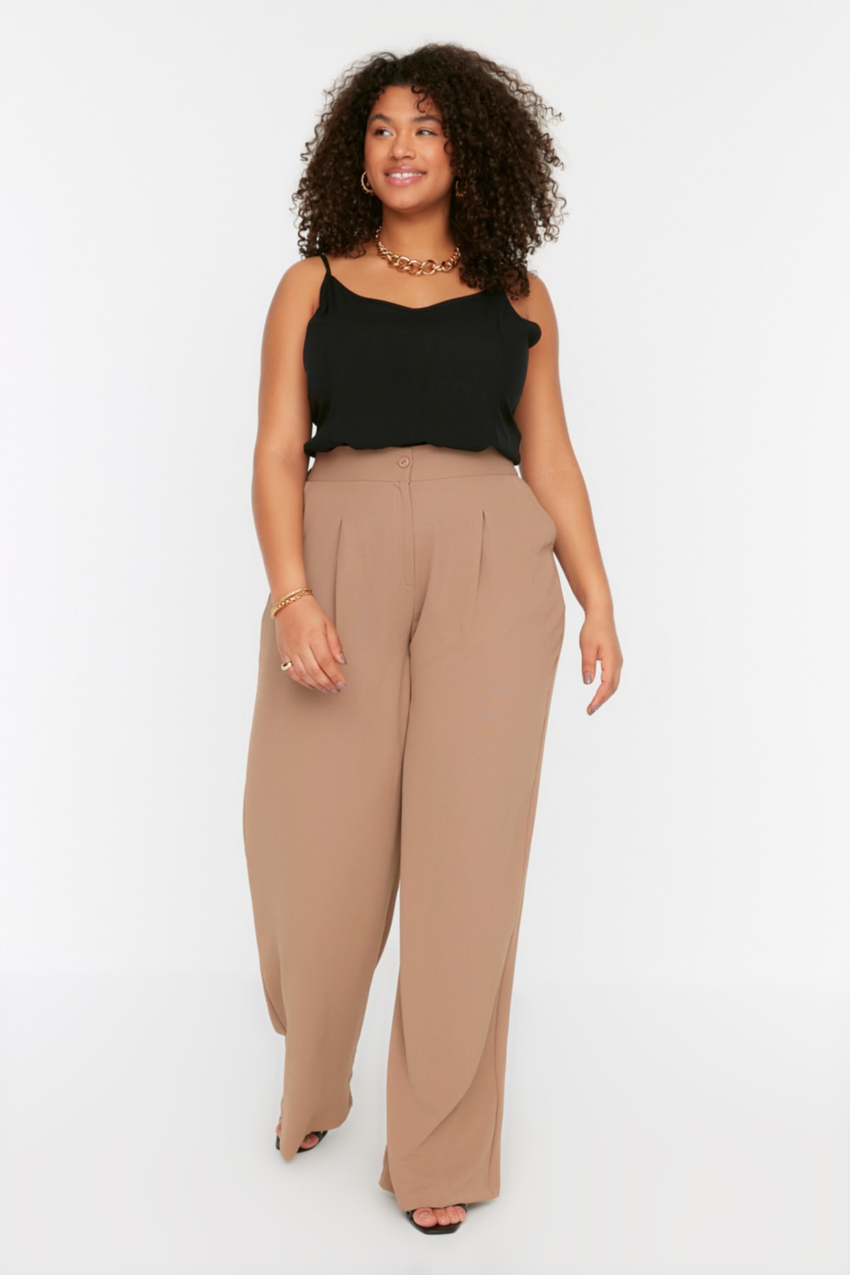 Bamans Plus Size Dress Pants for Women Stretch Elastic Waist Work Pants  Office Casual Straight Leg Pants(Regular, Black 16W) at Amazon Women's  Clothing store