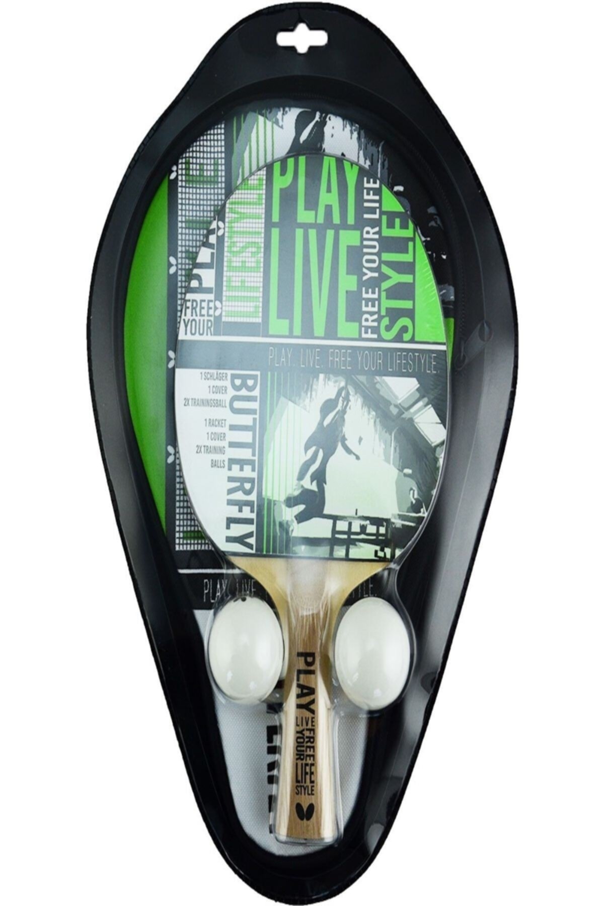 BUTTERFLY TT Free Your Style Masa Tenisi 1 Raket + Kılıf + 2 Top Set