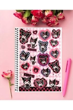 Kuromi Defter 1 Adet Özel Tasarım A4 Boyutu 21*29 Cm Telli Çizgisiz Büyük Boy defter bulweiser.A4.835