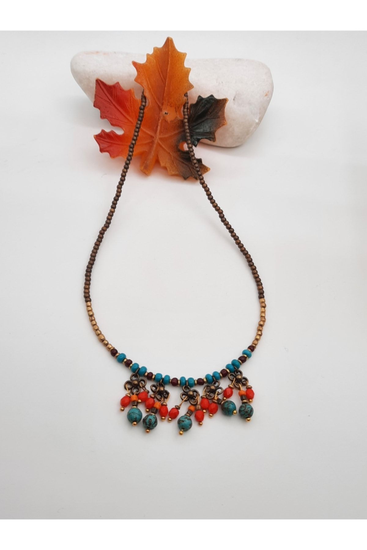 Orange stone necklace hotsell