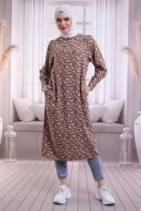 Çiçek Desenli Tunik, Tesettür Elbise , Yazlık Elbise PAPATYA2022