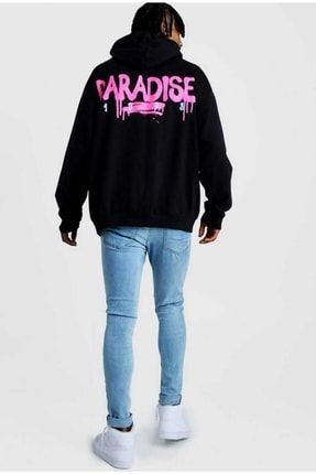 Erkek Kapüşonlu Sweatshirt Siyah Paradise Paradise45