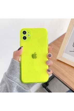 Iphone 11 Kılıf Neon Renkli Kamera Korumalı Parlak Sarı Silikon Pickcase-mun-011
