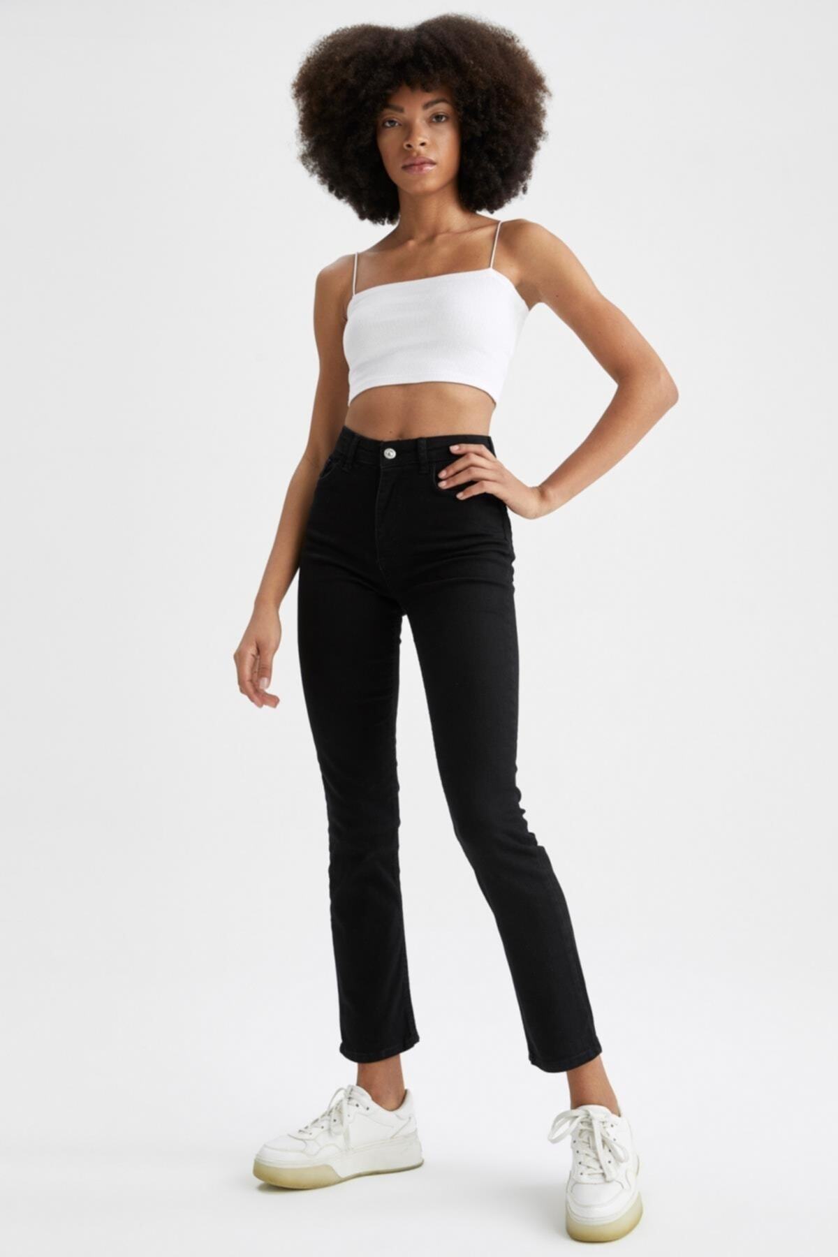 Straight Fit normal Bel Ekstra Uzun Jean Pantolon