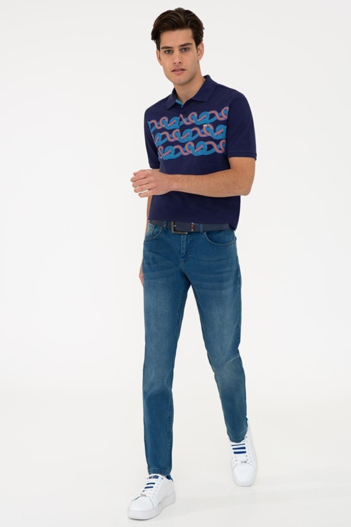 یو اس پولو شلوار جین اسلیم فیت مردانه یو اس پولو، کد ۱۴۰۲۹۳۶، رنگ سبز رتا ۰۳۰