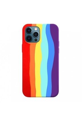 Iphone !!!13 Pro!! Silinebilir Sıvı Silikon Rainbow Kılıf 13Prorainbow