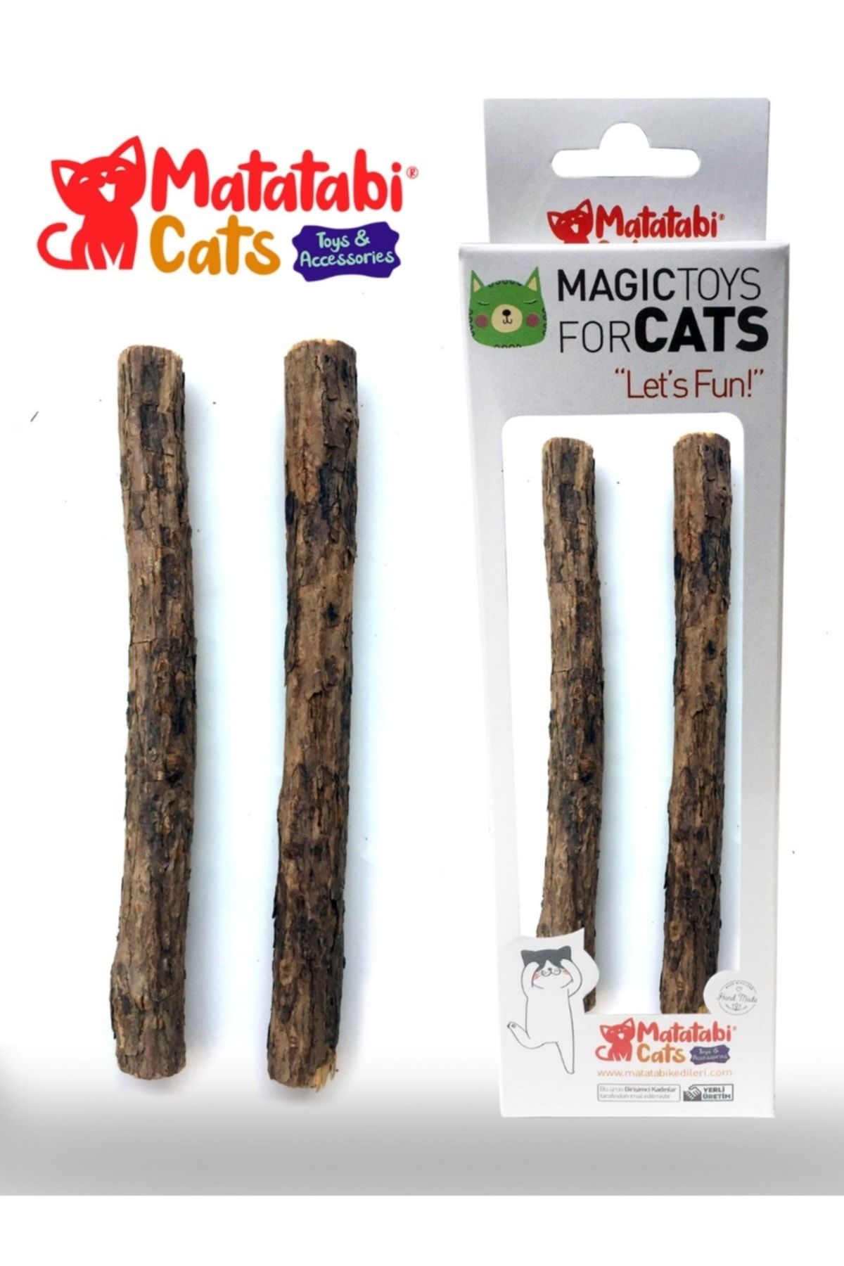 MATATABİ CATS-Stick Medium Natural Cat Chew Stick, Cat Toy 2 Pack (Not catnip/mint) 2