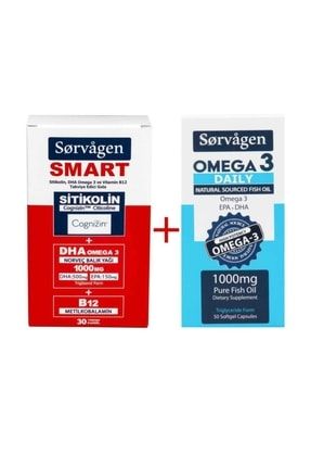 Smart Sitikolin Dha Omega 3, B12 30 Kapsül Ve Omega 3 Daily Saf Balık Yağı, 50 Kapsül, 1000 Mg GNCYSORVAGEN2