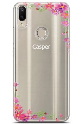 Casper Via A3 Uyumlu Kılıf Clear Akdeniz Çiçekleri Lansman Kılıf Via A3 Kapak Cle-2+2