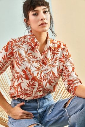 Kadın Multi Desenli Kol Katlamalı Gömlek 30701081