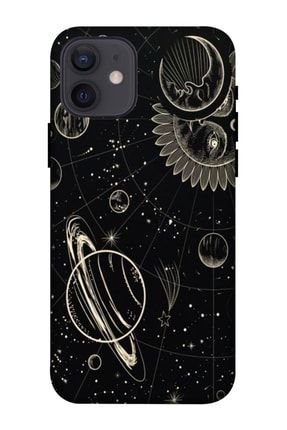 Iphone 12 Mini Uyumlu Kılıf Baskılı Gezegen Ay Güneş Desenli A++ Silikon - 8841 İphone 12 Mini Kılıf Dst-Ket-023
