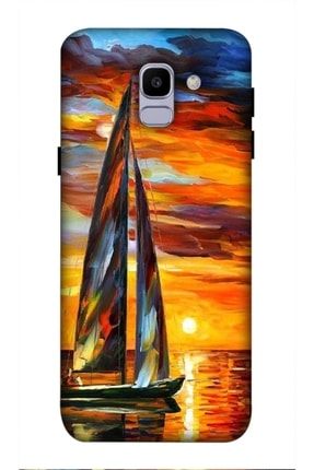 Samsung Galaxy J6 Uyumlu Kılıf Baskılı Ressam Tekne Desenli Silikon - 8825 Samsung J6 Kılıf Dst-Ket-022