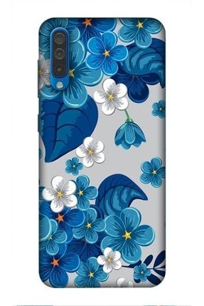 Samsung Galaxy A30s Uyumlu Kılıf Baskılı Mavi Çiçekler Desenli A++ Silikon - 8835 Samsung A30s Kılıf Dst-Ket-023