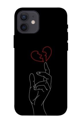 Iphone 12 Mini Uyumlu Kılıf Baskılı El Kırık Kalp Desenli A++ Silikon - 8851 İphone 12 Mini Kılıf Dst-Ket-024
