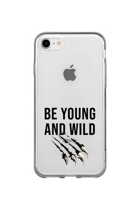 Apple Iphone 8 Uyumlu Be Young And Wild Şeffaf Telefon Kılıfı DFCASE959-Apple-Iphone-8