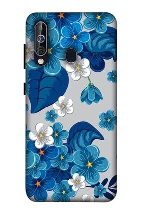 Samsung Galaxy A60 Uyumlu Kılıf Baskılı Mavi Çiçekler Desenli A++ Silikon - 8835 Samsung A60 Kılıf Zpx-Ket-023